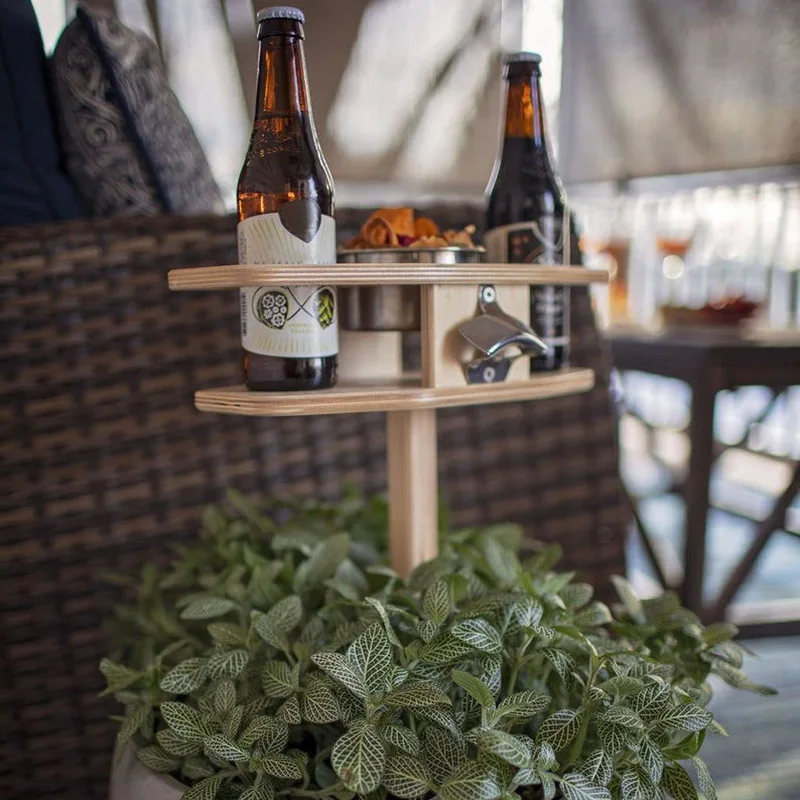 

Outdoor Folding Insert The Ground Wooden Wine Rack Simple Removable Wooden Beers Rack for Travel Portable Tool E7