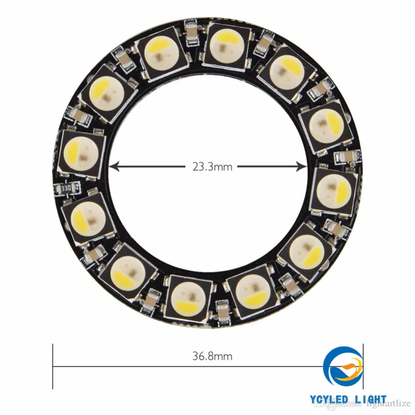 5 в 12 16 24 ws2812b rgb пиксель светодиодный кольцевой светильник sk6812 neopixel/adafruit/arduino ангельские глазки адресуемые halo Кольца для модернизации автомобиля