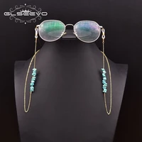 glseevo gold color natural turquoise sunglasses chain women cord holder neck strap rope necklace on the neck not glasses gh0037