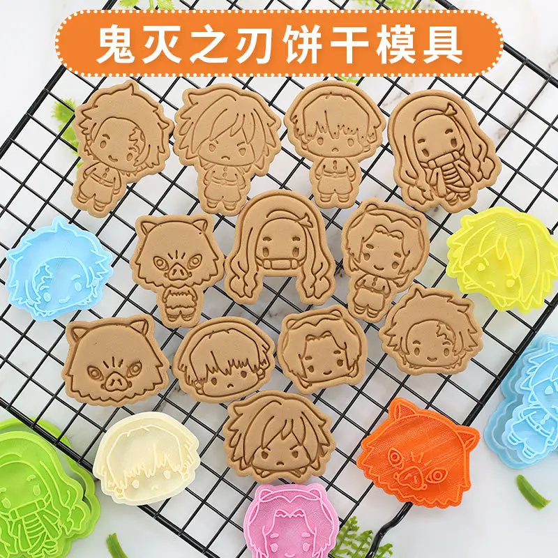 

Kimetsu No Yaiba Diy Cookie Cutter Cartoon Anime Figures Demon Slayer 3d Baking Biscuit Mold Diy Household Kitchen Baking Tool