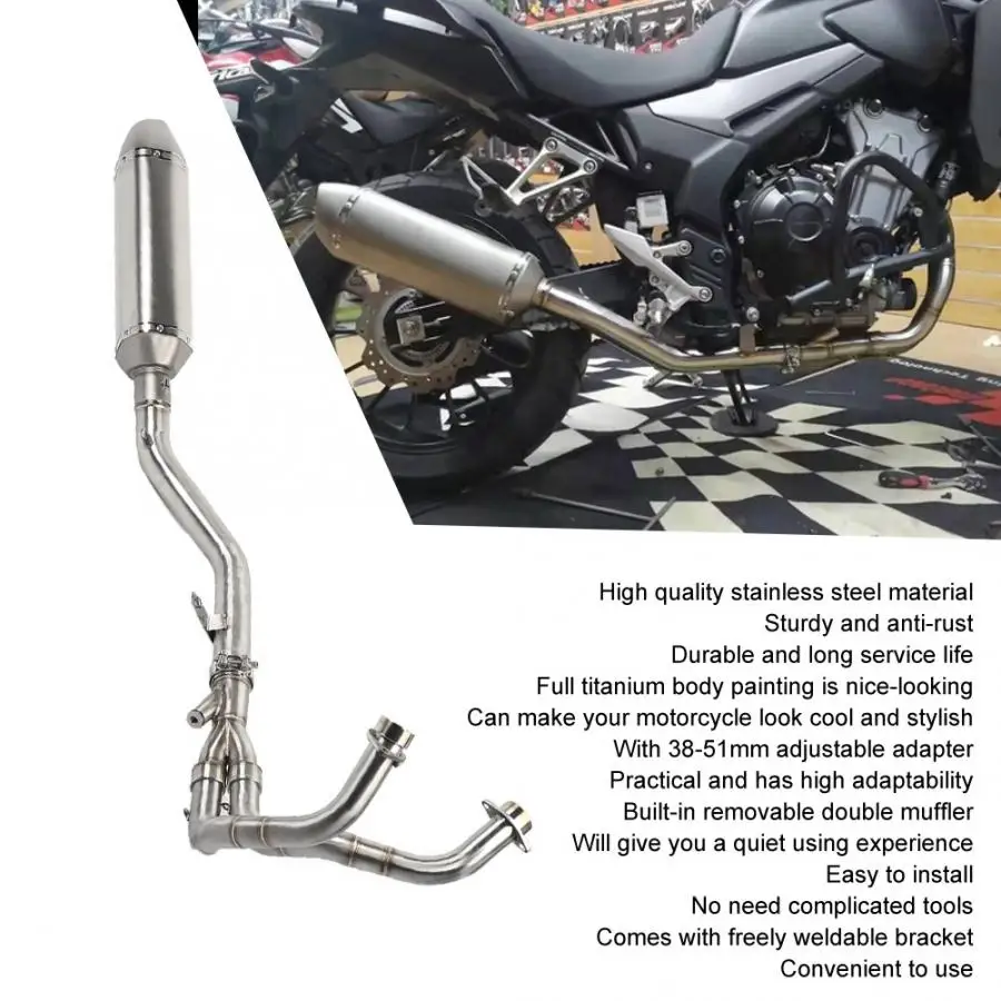 Выхлопная труба из нержавеющей стали для мотоцикла Honda CBR500 CB500X motocicleta|Выхлопные