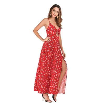2020 Explosion Models Summer Trend Sling Print Dress Beach Skirt |