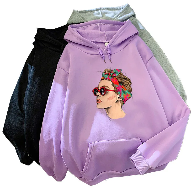 Fashion Printed Hoodies for Women Streetwear Hooded Autumn and Winter Sweatshirt Clothes Oversized Sweetshirt Hoodie