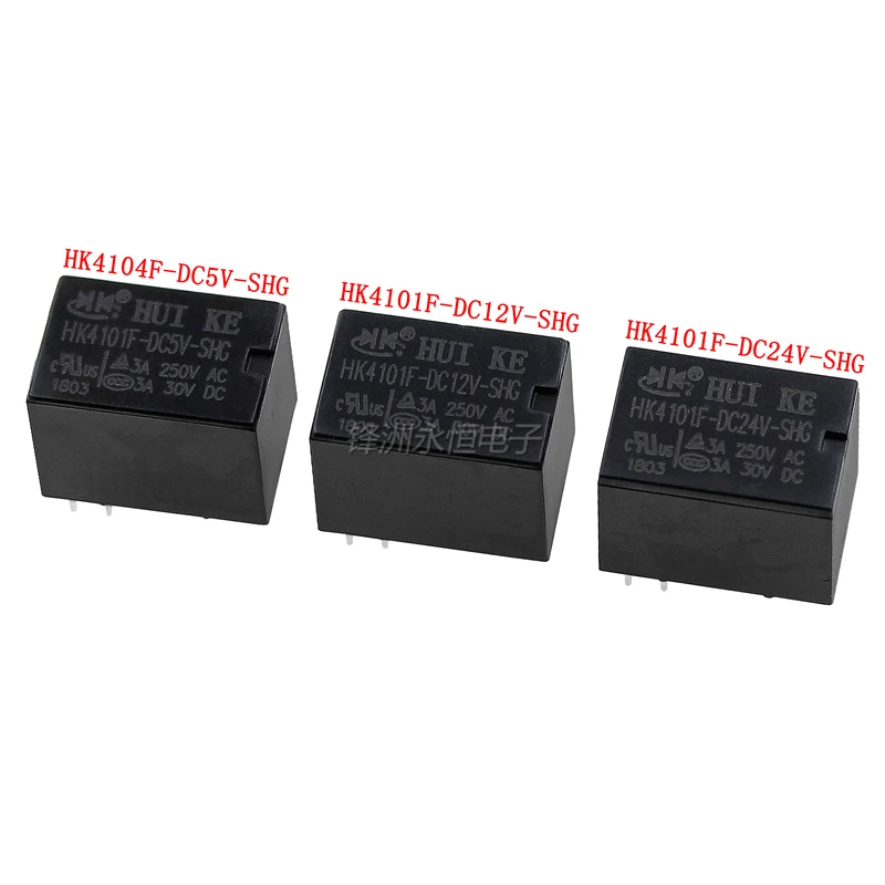 

5 шт./лот Новинка реле HK4101F-DC5V-SHG HK4101F-DC12V-SHG HK4101F-DC24V-SHG 5PIN 3A 5VDC 12VDC 24VDC