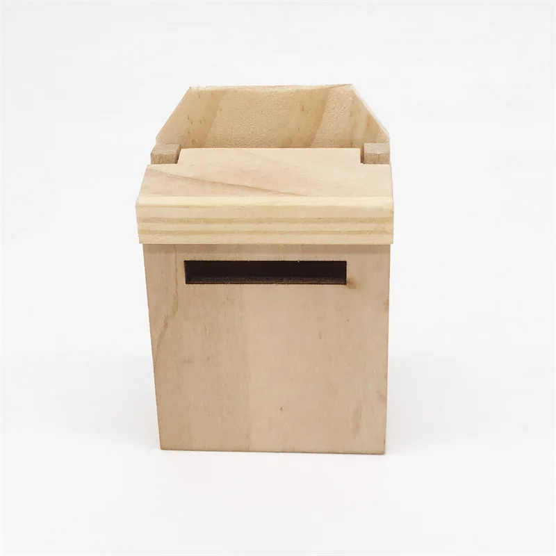 

Dollhouse Decoration Accessories, 1:12 Dollhouse Miniature DIY Wooden Mailbox
