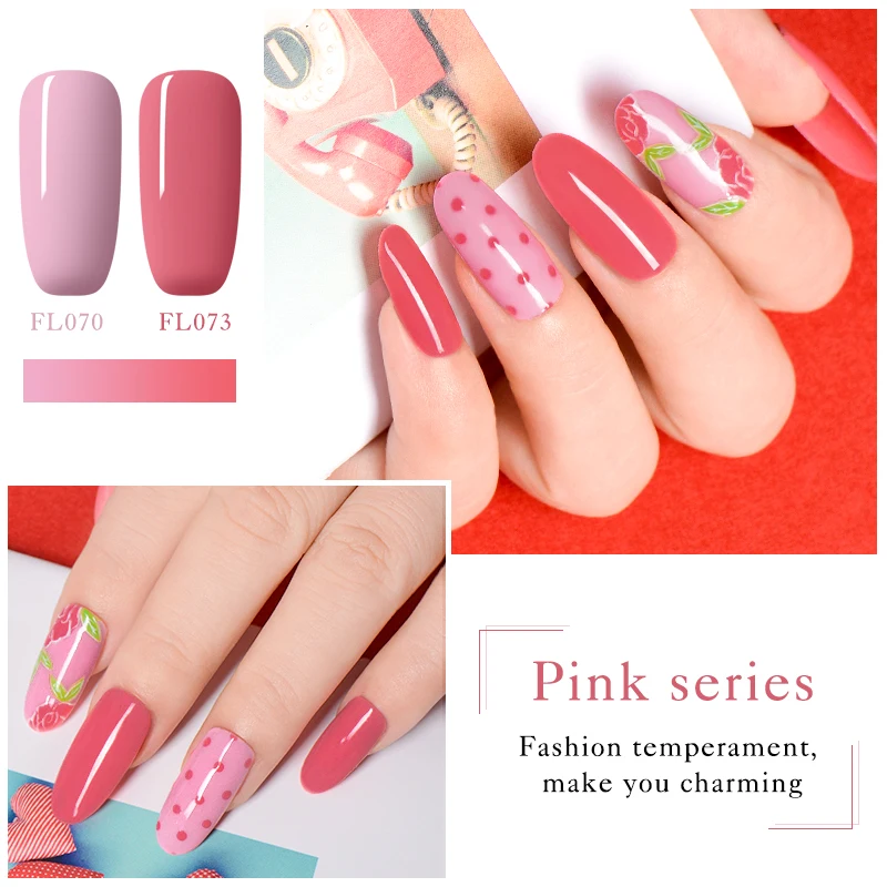 FOUR LILY Rose Red Series Gel Nail Polish 5ml UV Pure Colors Soak Off Semi Permanent Art Lacquer Vernis | Красота и здоровье