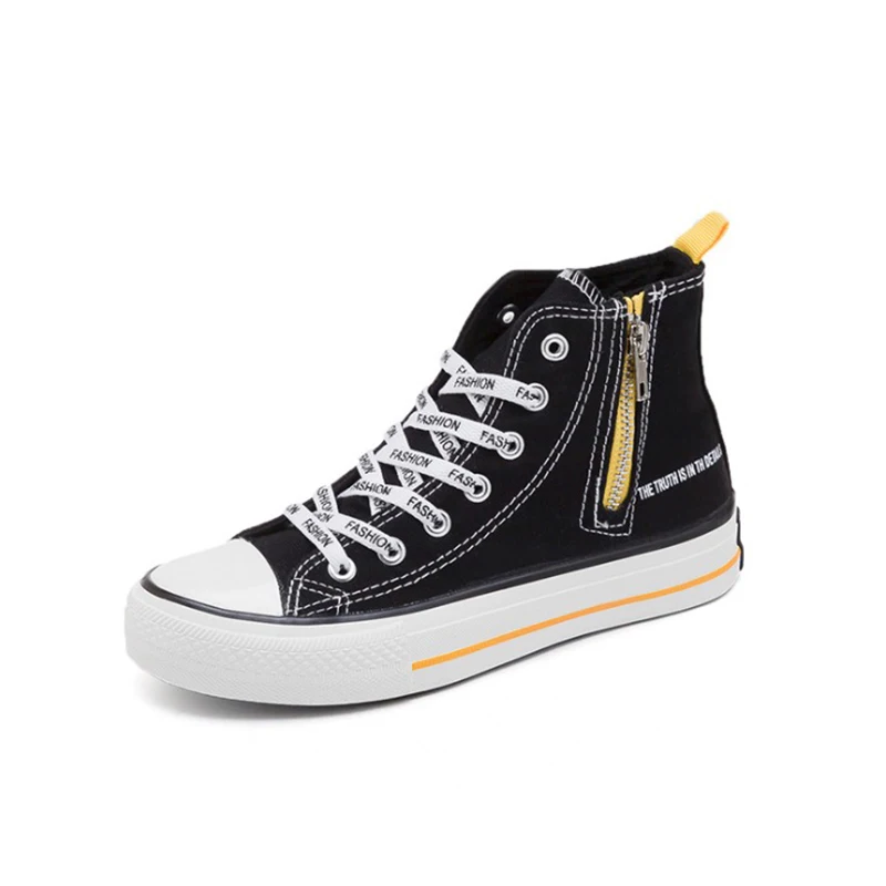 

Women Canvas Shoes Fashion Spring Women Casual Shoes Lace-Up Flats Autumn Breathable Sneakers High Top Lovely Women Shoes