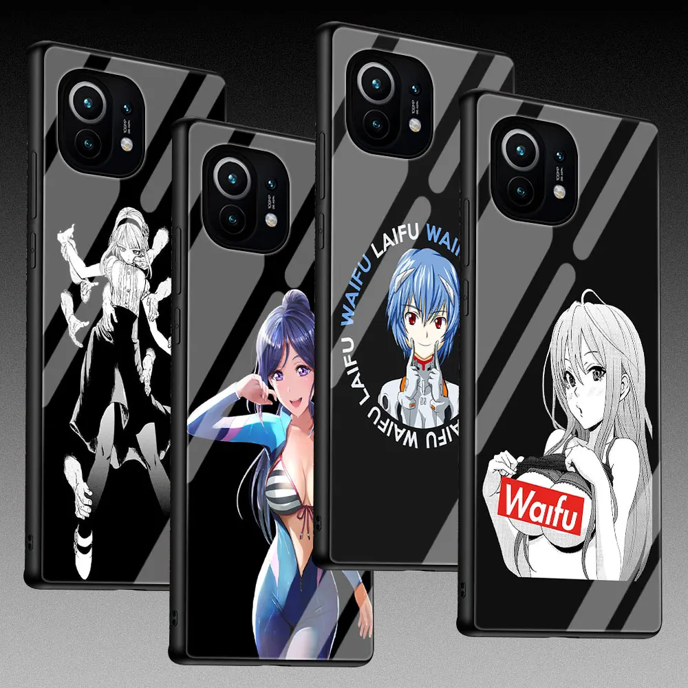 

Waifu Sugoi Anime Case for Mi 11 10T 9T Pro 10 Lite 5G 11 Ultra CC9 CC9E 11i Phone Cover Poco X3 NFC M2 F3 Tempered Glass Coque
