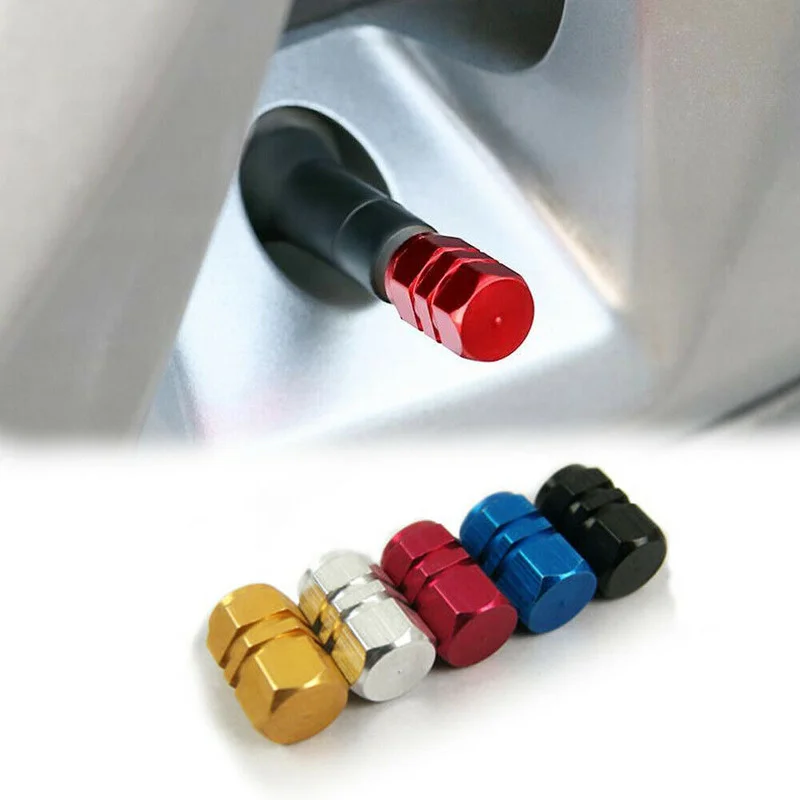 

4pcs Aluminum Car Tire Valve Caps Hex Alloy Tyre Valve Stem Cover Air Dust Cap Tire Valve Truck Bike Wheel Rim Valve Stem Cap
