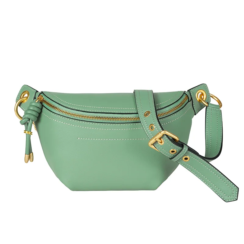 

WOONAM Women Fashion Handbag Top Hide Genuine Calf Leather Chest Sling Shoulder Bag WB1038