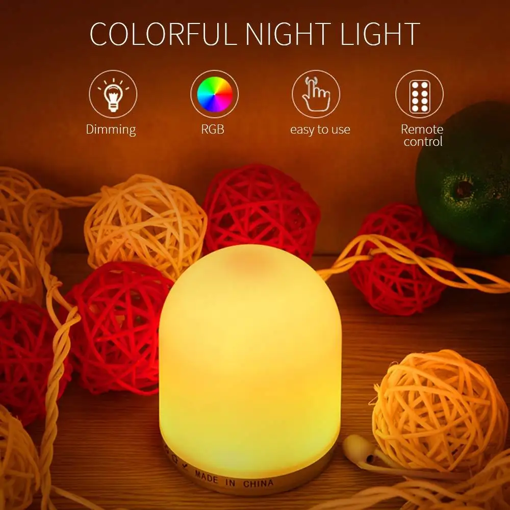 

Bright LED Night Light Rechargeable Color Changing Indoor/Outdoor RGB Remote Control Light RGB Color Change USB 5W Bedroom