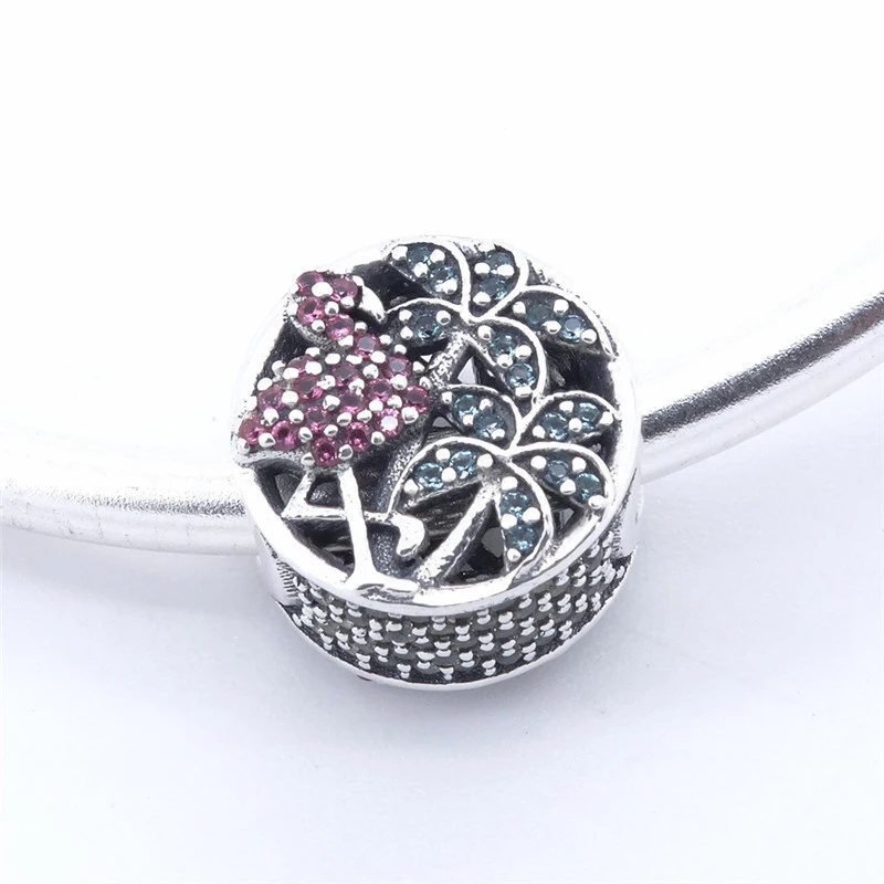 

Flamingo Palm Tree Summer Beads for Silver 925 Original Charms Bracelets Women Jewelry DIY Crystal Beads for Jewelry Making