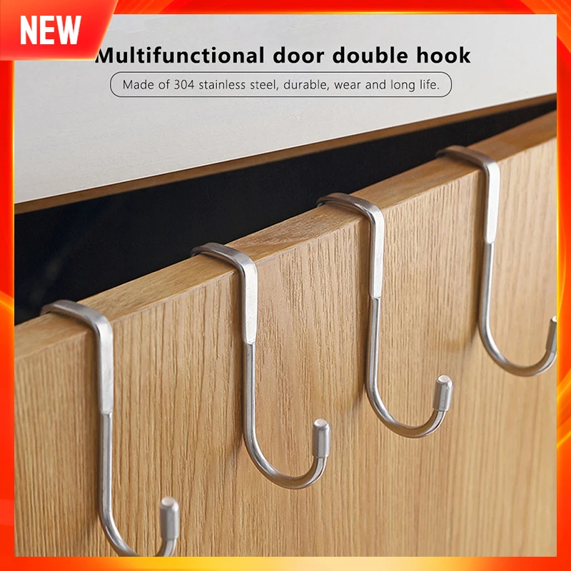 

Stainless Steel Coat Hanger Free Punching Cabinet Door Without Trace Hook S-type Door Hanger Door Back Coat Hook Small Hook