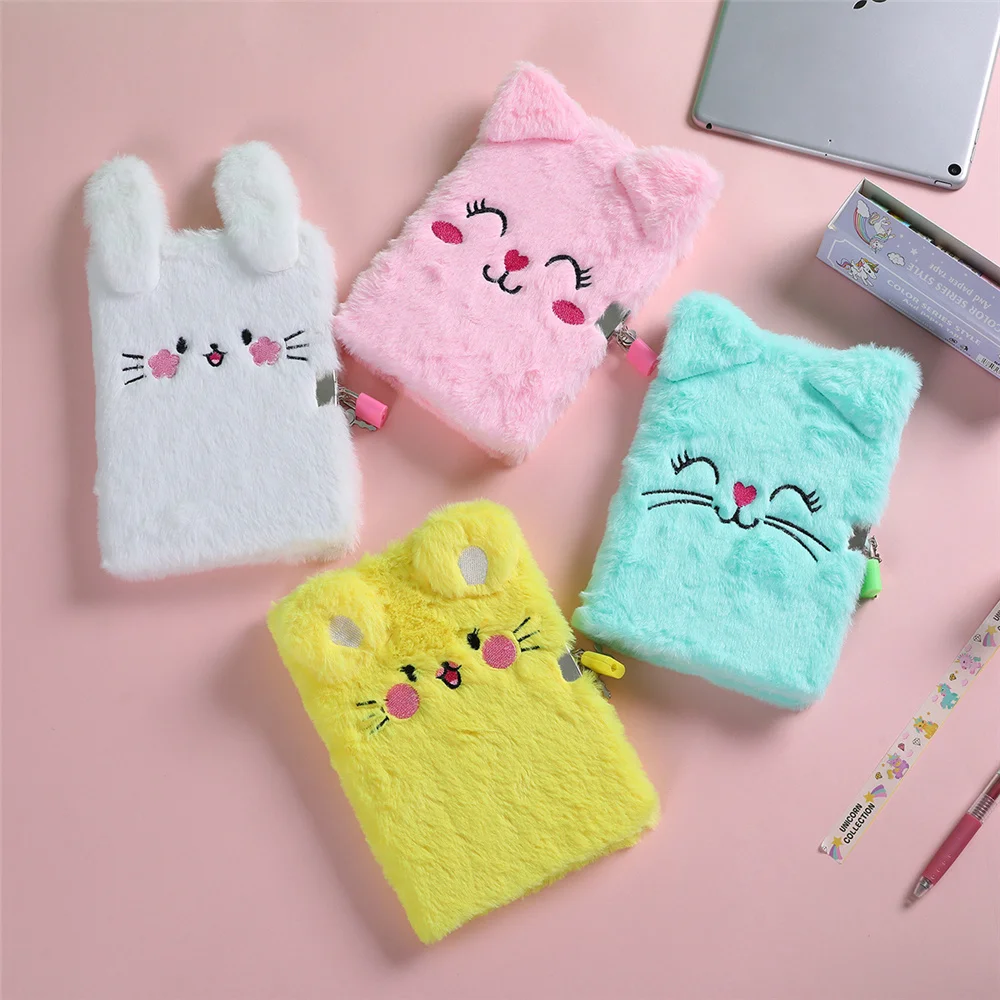 

Cute Kawaii Cat Notepad A5 Notebook and Journal with Lock Sketchbook Office Agenda Planner Organizer School Stationery Note Book