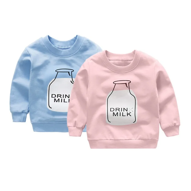 Детский хлопковый джемпер с принтом круглым вырезом и длинным рукавом | Мать