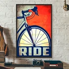 Для верховой езды Винтаж плакат с велосипедом Ретро Велоспорт велосипед Холст Картина гонщик велосипед настенный художественный Декор