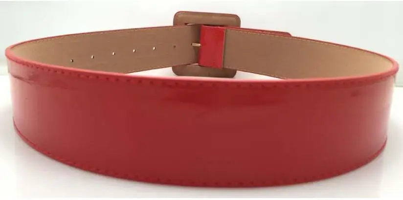 Summer fashion female belts New Designer patent leather waist band Waist sealing wide red needle buckle ladies casual dress belt