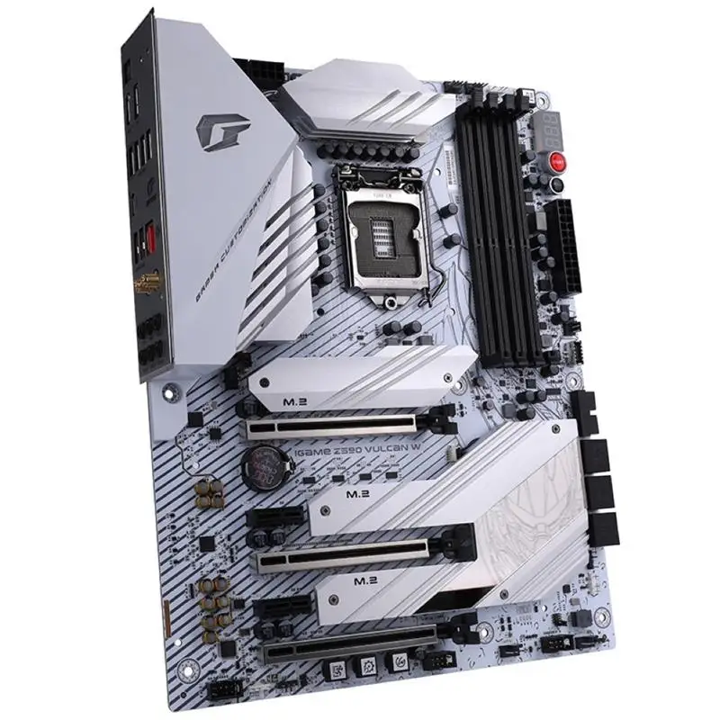 Verkaufen Bunte Motherboard IGame Z590 Vulcan W V20 M.2 SATA NVME SSD 128GB RGB Gaming Motherboard Für 11600K/11700K/11900K