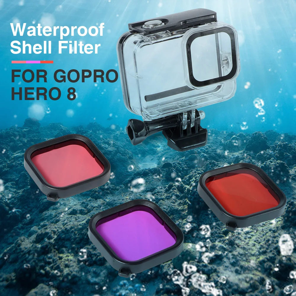 3-в-1 Дайвинг фильтры для объектива для GoPro Hero 8 поляризатор Красный Фиолетовый фильтр объектива для GoPro Hero 8 экшн Камера аксессуары