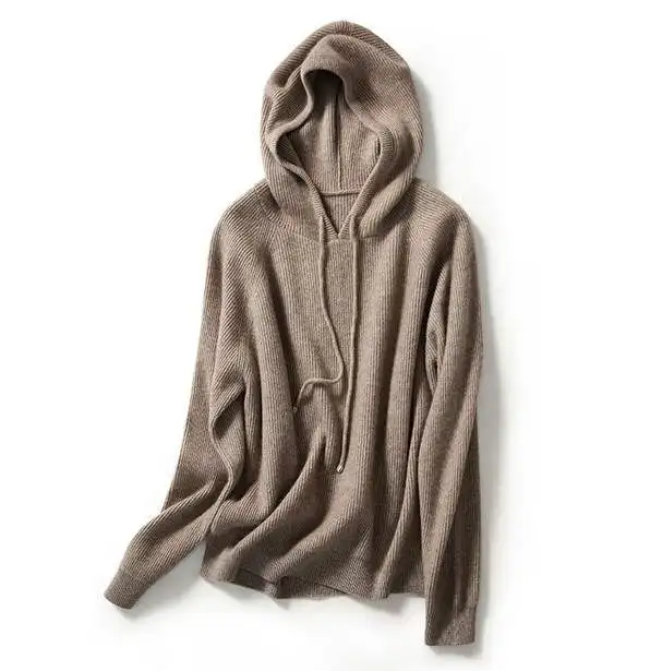 

Plus size Fashion women Hooded zipper knitted sweaters oversized female hoodie