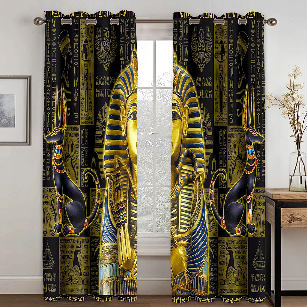 

Egyptian Sacred Pattern Curtains Sunshade and Windproof Home Decoration Curtains Can Be Used for Living Room Bedroom