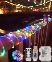 christmas garlands for new year 2023 home decoration battery operated garland festoon led tube rope string light 51015m