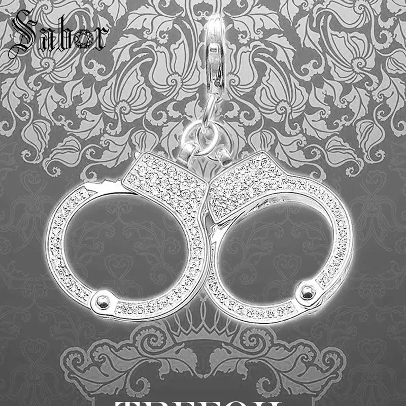 Подвеска с подвеской в виде наручников серебристого цвета подарок для женщин и