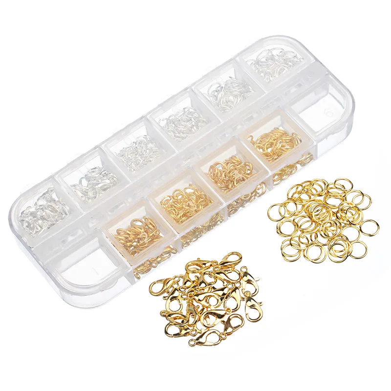 

1 Box Case Jump Ring 4mm 5mm 6mm 7mm Lobster Clasps 10*5mm 12*6mm for DIY Jewelry Making Findings Accessories