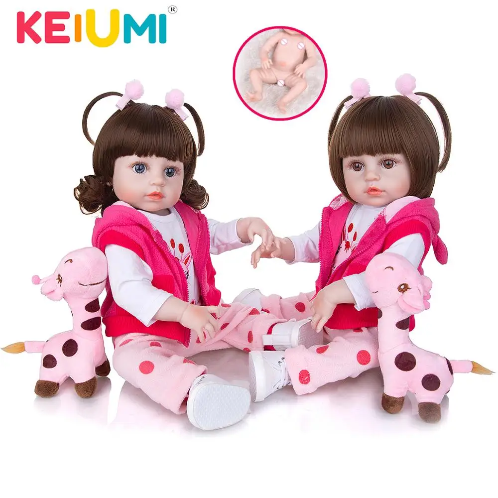 KEIUMI Cute Bebe Reborn Menina Doll 49cm Full Silicone Body Realistic Newborn Babies For Children's Day Kids Birthday Gifts | Игрушки и