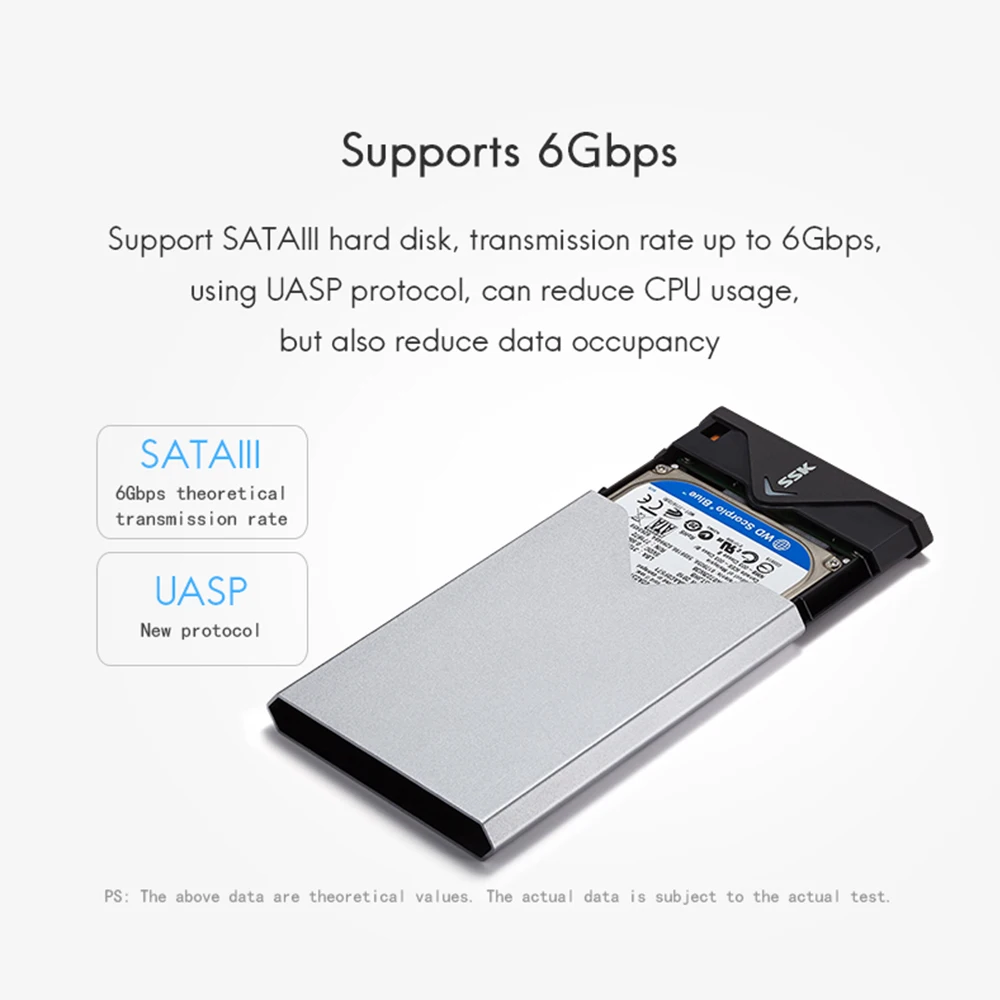 Чехол SSK для жесткого диска 2 5 дюйма SATA на USB3.0|Корпус диска| |