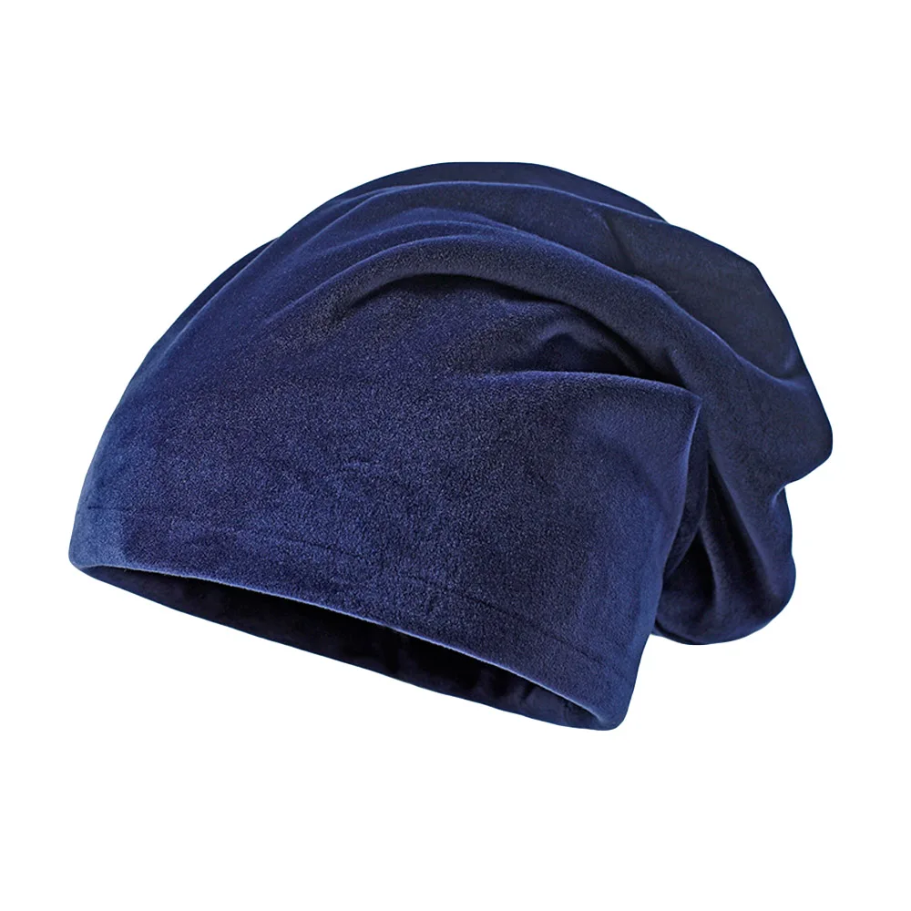 Мягкая теплая бархатная Шапка-бини для мужчин и женщин однотонные кепки