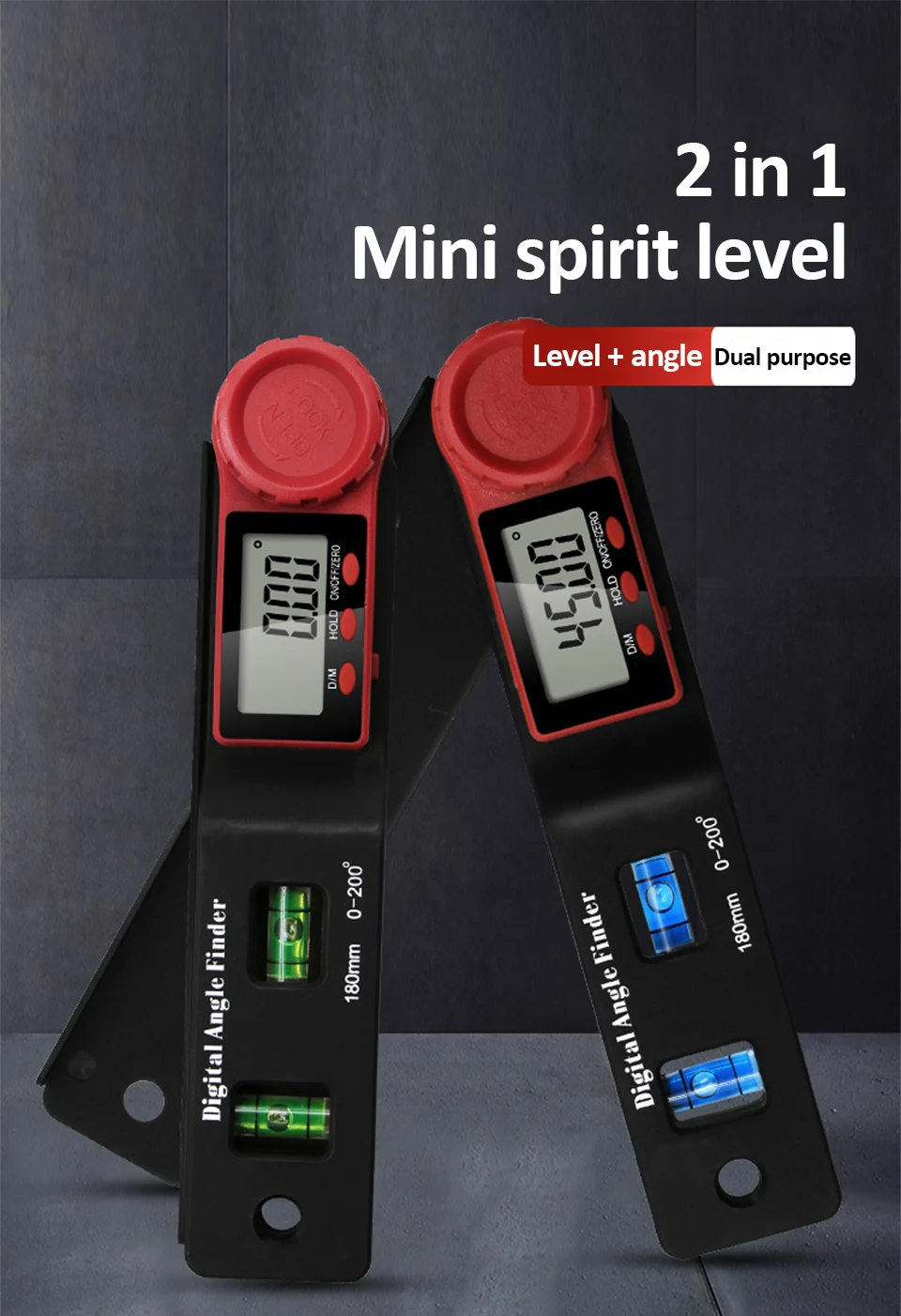 Цифровой транспортир 0-360 Гониометр квадратная линейка Столярный детектор