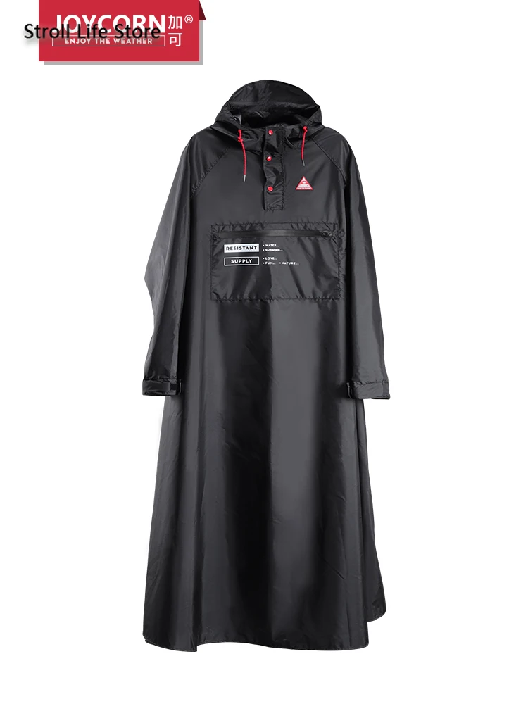 Длинный стильный женский дождевик полноразмерный ветрозащитный мотоциклетный