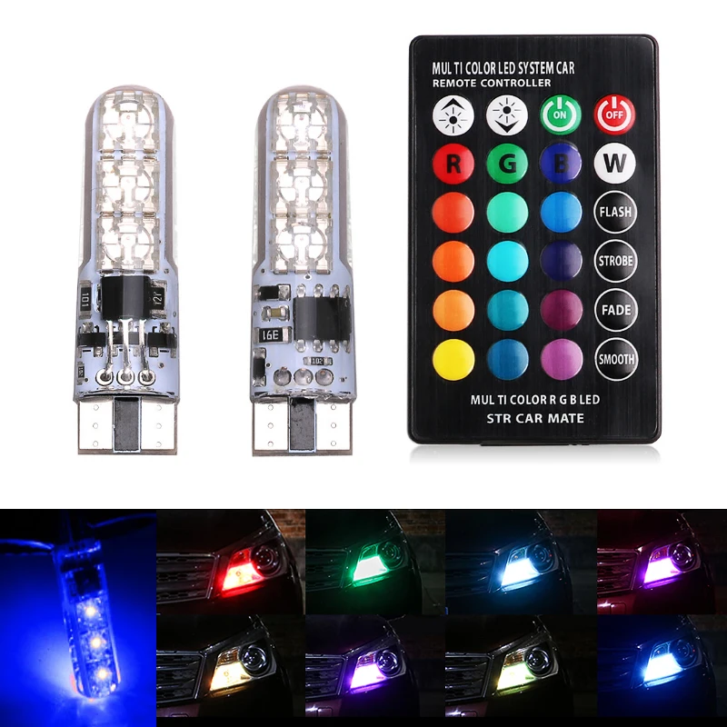 Светодиодная лампа RGB T10 W5W 194 168 5050 SMD внутреннее освещение для чтения с клиновым