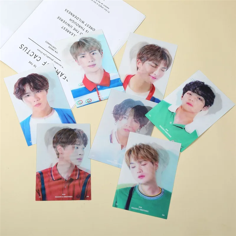 Поздравительные открытки сезона 2020 1 шт. V JIN RM SUGA JIMIN JUNGKOOK JHOPE Kpop 3D фотооткрытка