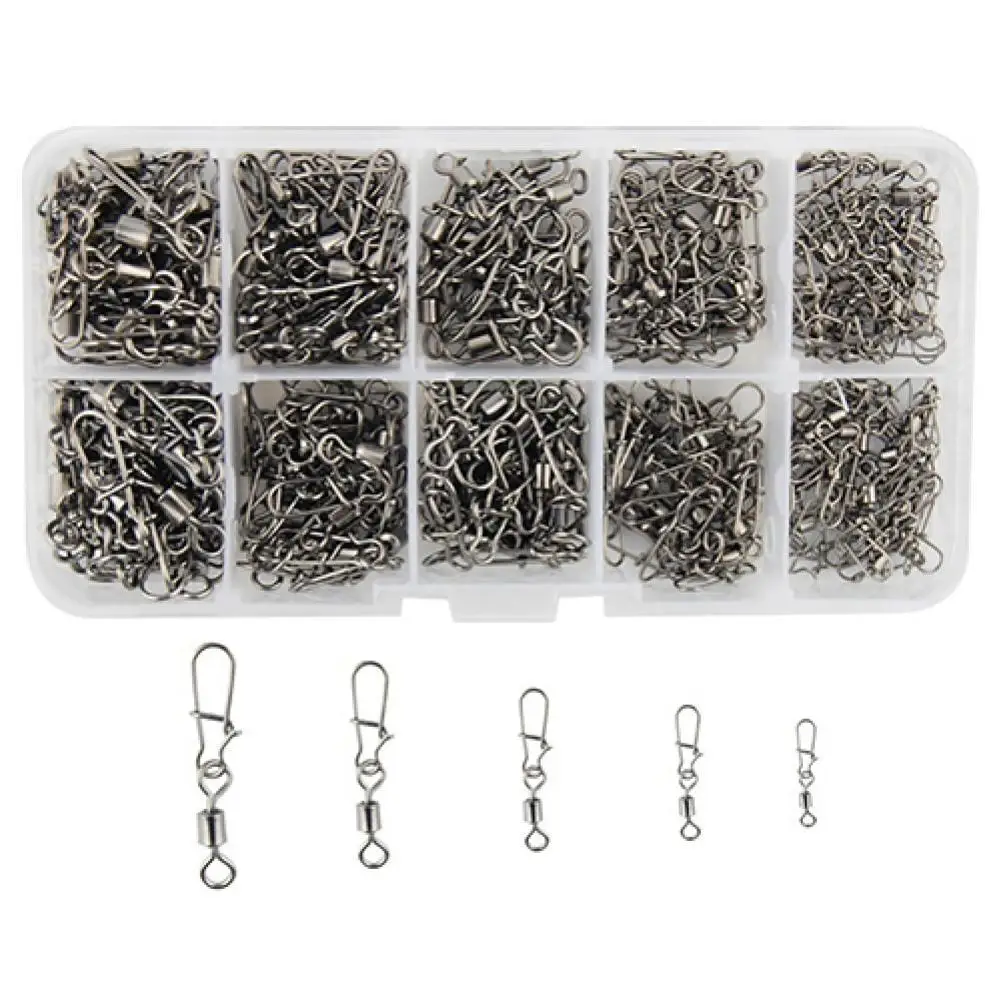 

210 Pcs Rolling Swivel Fast-lock Snap Ball Bearing Fishing Connector Swivel Clasp Snap Ball