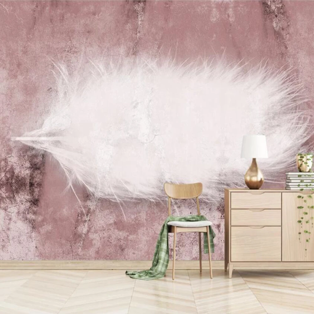 

Настенные 3D обои Milofi, большие, в американском стиле, с белыми перьями, Декоративные Настенные обои, фрески