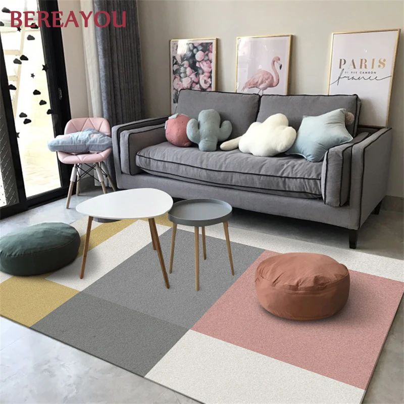 Коврики в скандинавском стиле бархатный напольный коврик цветной прямоугольный