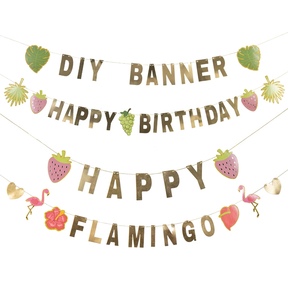 Летние DIY баннер 122 шт. персонажей фрукты фламинго для вечеринок и свадебных