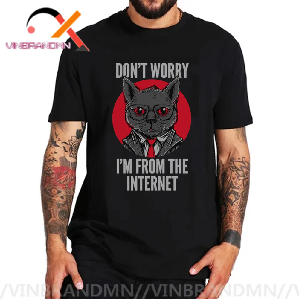 Компьютерные программы футболка для кошек не волнуйтесь я из Интернета мужчина