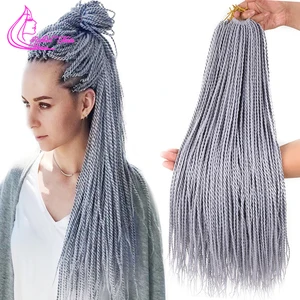 24 дюйма 100 г Омбре Сенегальские крученые волосы, высокотемпературные плетеные волосы, предварительно растягивающиеся синтетические волосы для наращивания крючком, 30 прядей