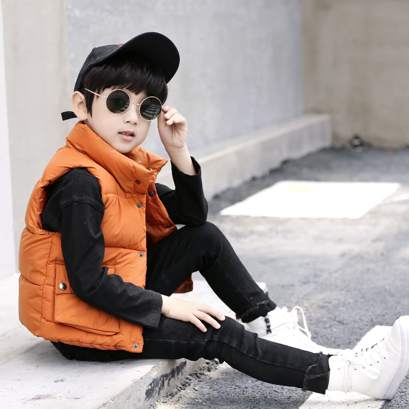 От 3 до 8 лет новинка 2019 зимний плотный теплый жилет с хлопковой подкладкой для