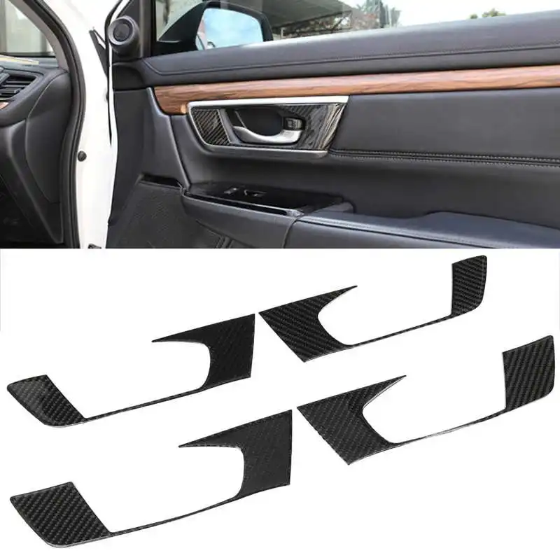 Внутренняя дверная ручка панель отделка крышка из углеродного волокна декор