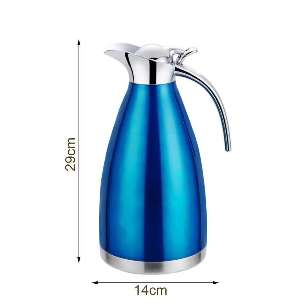

Stainless Steel Thermal Bottle Coffee Tea Carafe 2L Double Wall Insulated Vacuum Flasks Travel Thermos Jug Water Pot Kettle