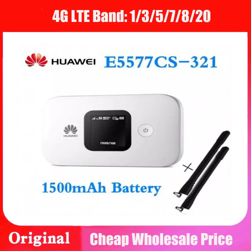 

Unlocked Huawei E5577s/cs-321 150Mbps 4G LTE 1500mAh Battery Router Mifi Modem with free antenna
