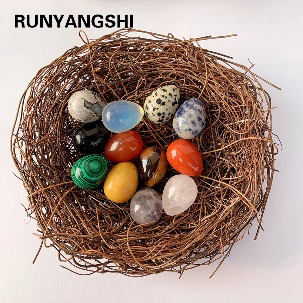 Runyangshi 12 шт. Хрустальный мини-яйцо драгоценный камень энергетический подарок