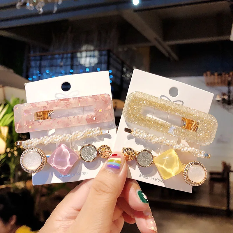 Заколки для волос женские из Разноцветный жемчуг ацетата 1 комплект |