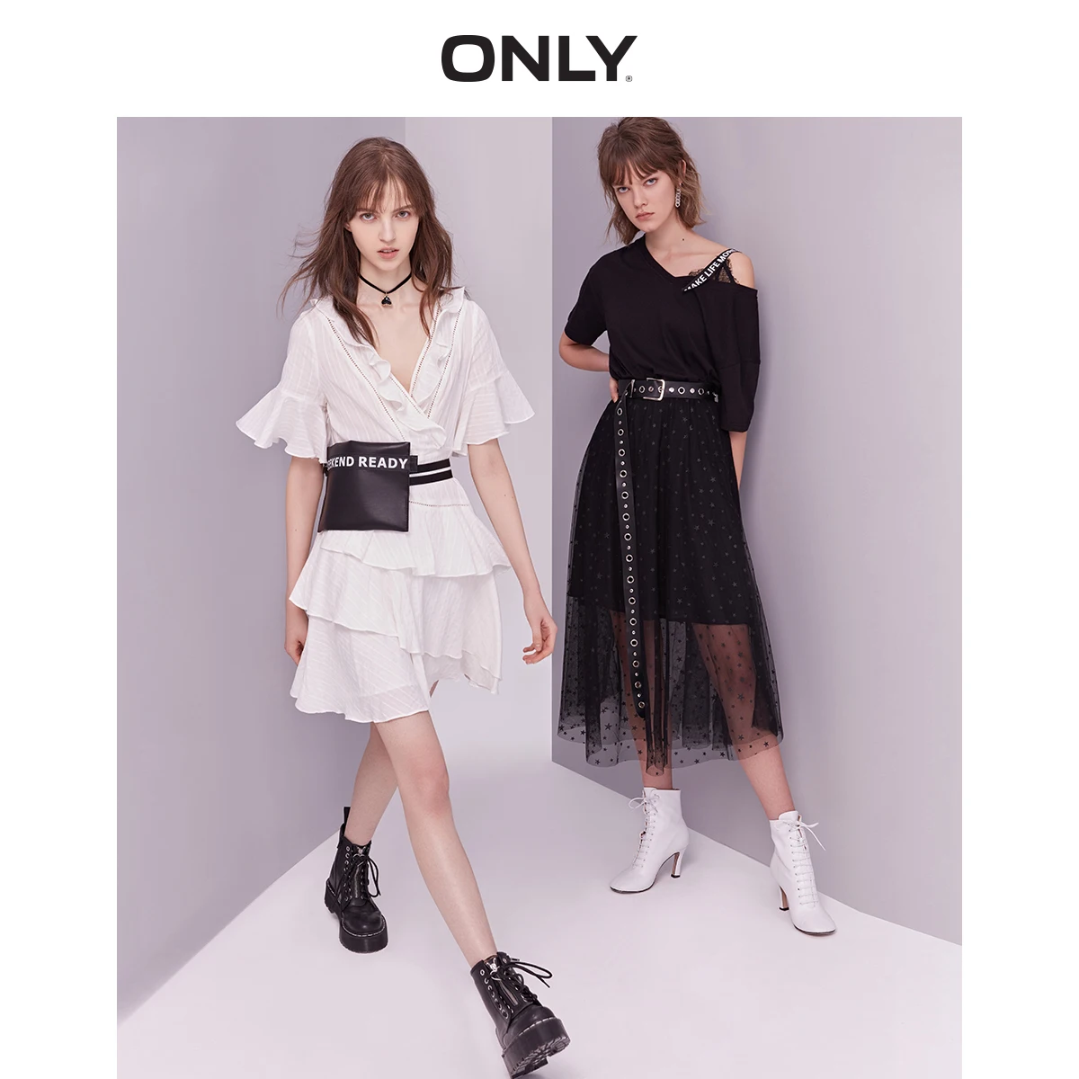 Только в том случае Для женщин 100% хлопок подчеркивающей талии Раффлед белое