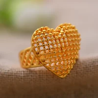 new 24k heart shaped dubai gold color ring for women ethiopian wedding ring indiaethiopianafricannigerianisraelarabic items