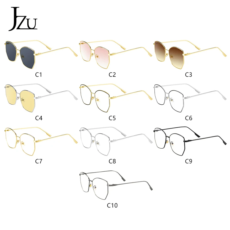

2021Retro Irregular Sunglasses Women Metal Transparent Sun Glasses UV400 Oversized Sunglases Eyewear